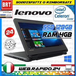 NOTEBOOK LENOVO N23 N3160 11,6" 4GB RAM SSD 128GB TOUCH TABLET IBRIDO 2 IN 1