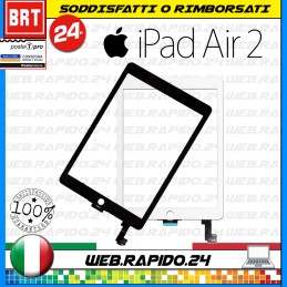 TOUCH SCREEN+BIAD PER APPLE IPAD 6 AIR 2 WIFI 3G A1566 A1567 VETRO 9,7'' +HOME