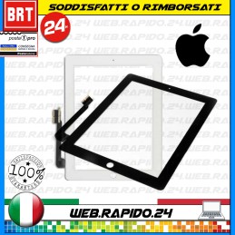 TOUCH SCREEN APPLE IPAD 4 WIFI 3G A1458 A1460 VETRO NERO BIANCO + TASTO HOME!!!