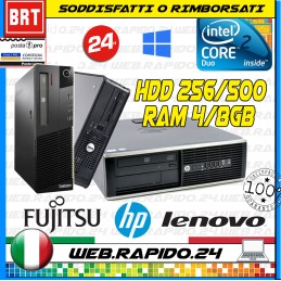 PC DESKTOP FISSO SFF MIX (DELL,HP)CPU CORE 2 DUO/AMD RAM FINO 8GB HDD SSD 500GB!