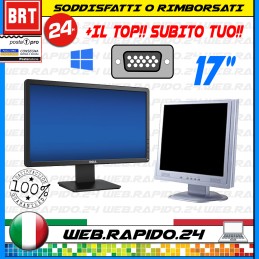 PC MONITOR SCHERMO LCD DA 17" POLLICI (DELL,HP)VGA DVI DISPLAY DESKTOP BUONO 19